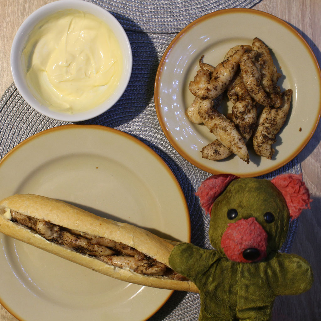  Spicy chicken baguette sandwiches